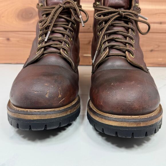 Red Wing Vintage Logger Work Leather Boots Burgundy Made USA Mens size 10 D - Picture 12 of 15
